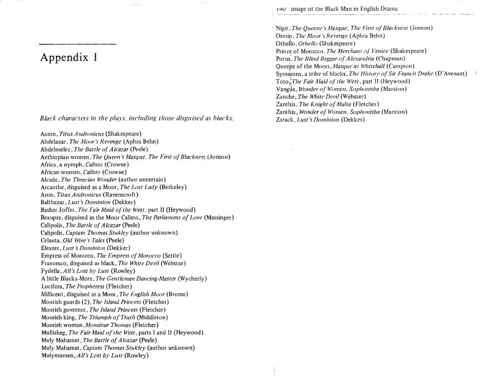 Black Characters In Elizabethan Jacobean And Caroline Drama The Art